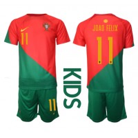 Camiseta Portugal Joao Felix #11 Primera Equipación Replica Mundial 2022 para niños mangas cortas (+ Pantalones cortos)